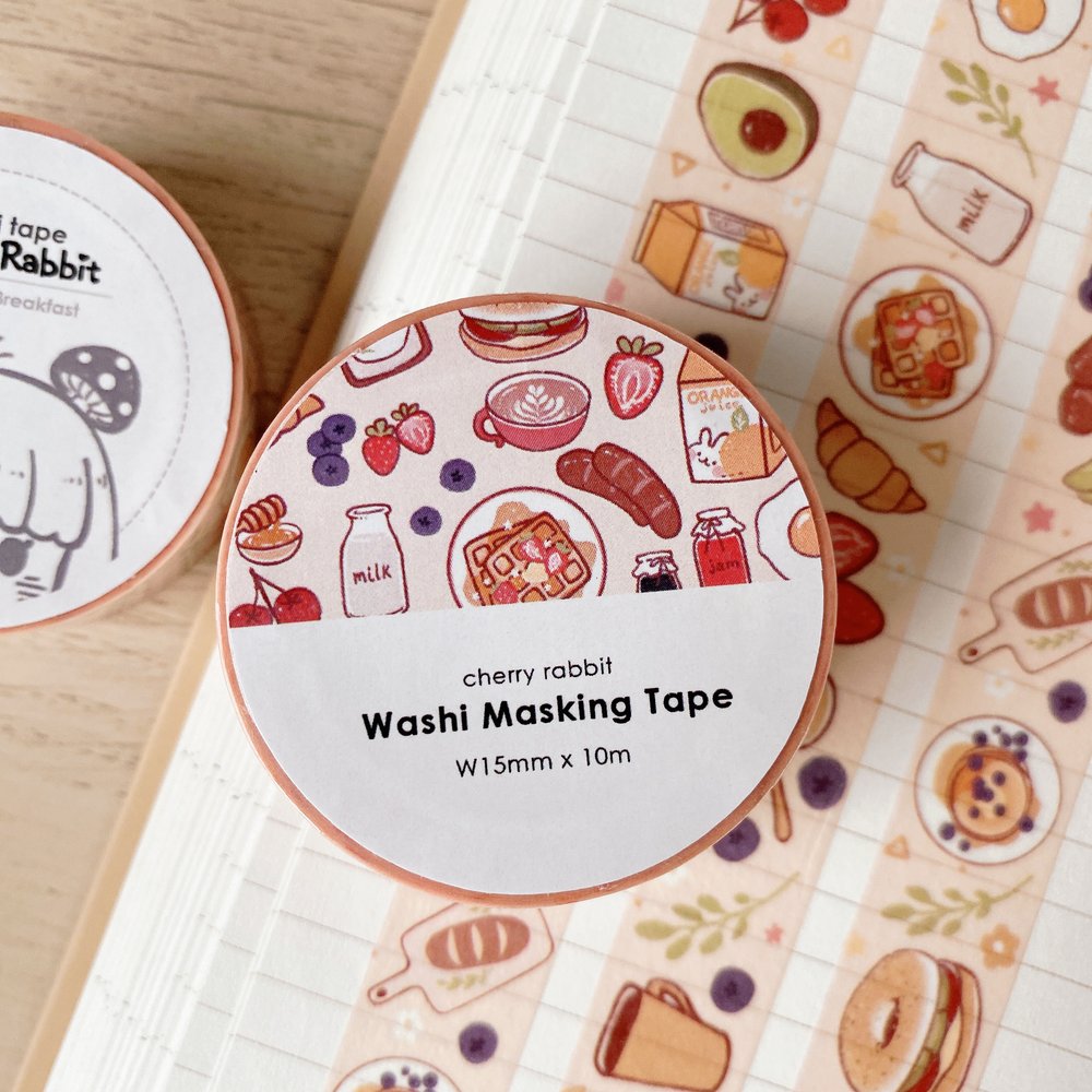 Cherry Rabbit Breakfast Washi Tape