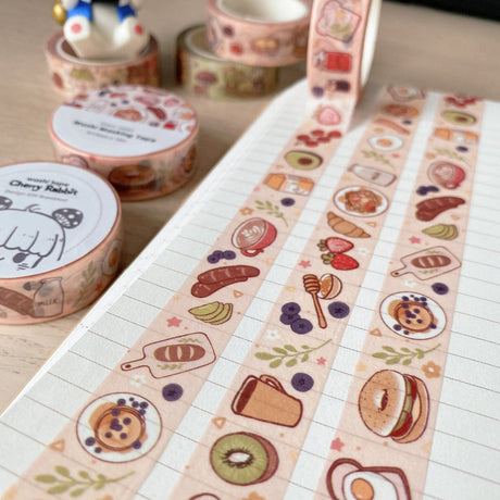 Cherry Rabbit Breakfast Washi Tape