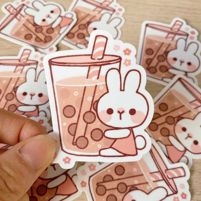 Cherry Rabbit Bubble Tea Rabbit die-cut sticker