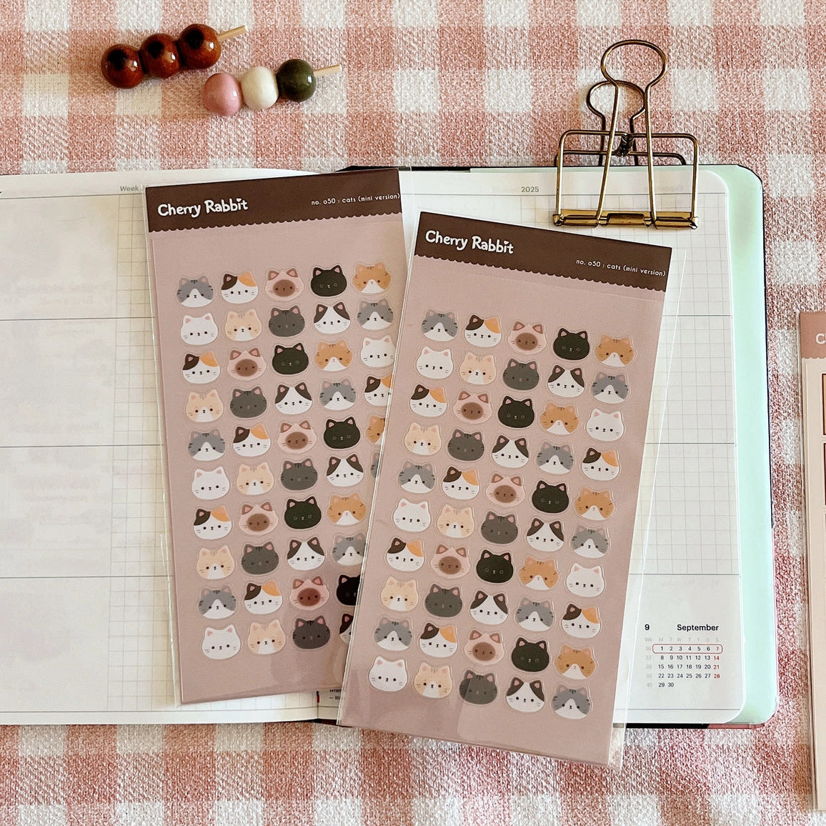 Cherry Rabbit Cat Heads 2 Sticker Sheet – Little Craft Place