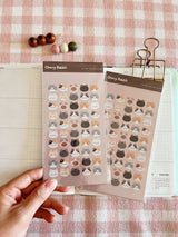 Cherry Rabbit Cat Heads 2 Sticker Sheet