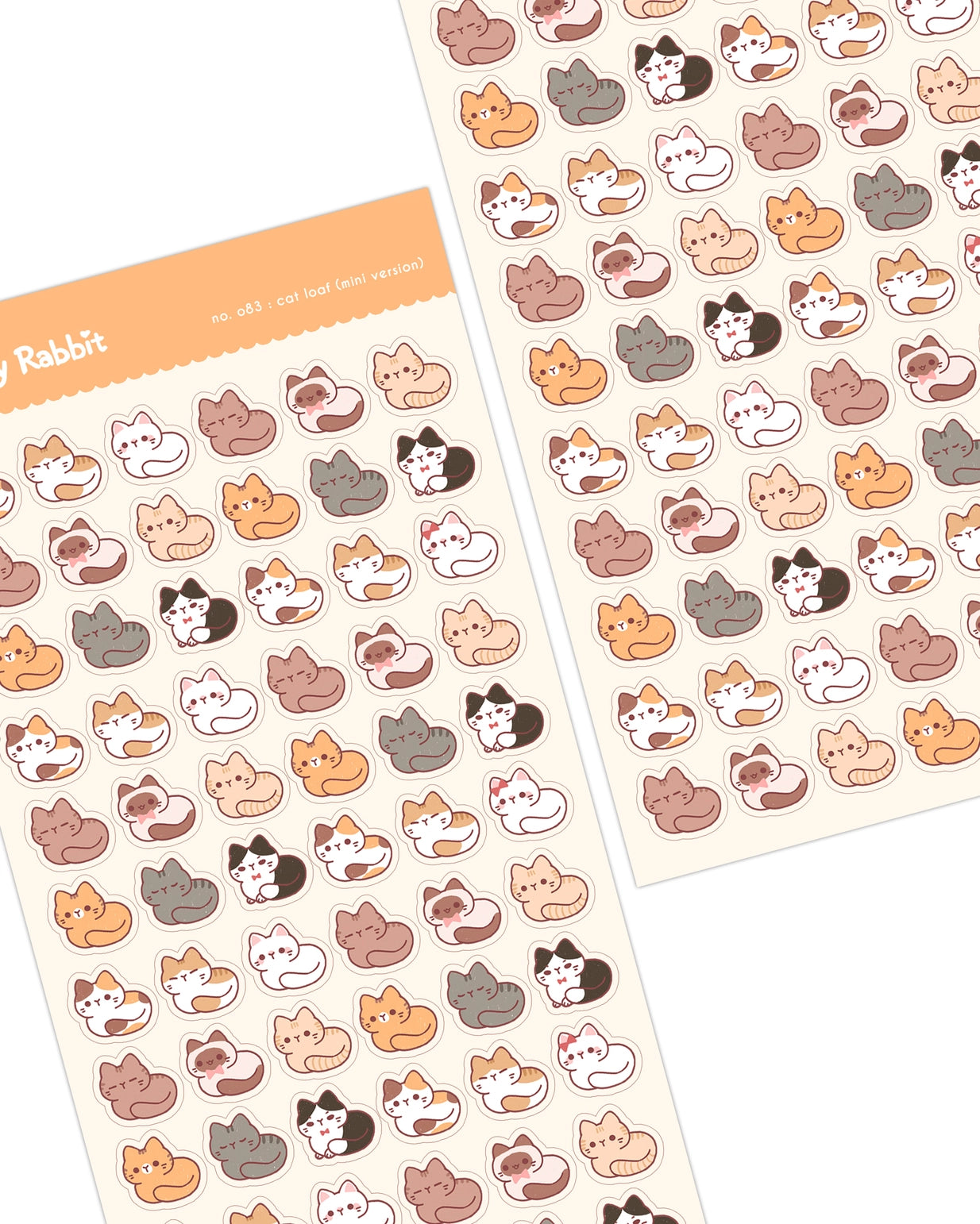 Cherry Rabbit Cat Loafs 2 Sticker Sheet