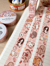 Cherry Rabbit Cats Party Washi Tape