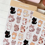 Cherry Rabbit Cats Washi Sticker Sheet 064