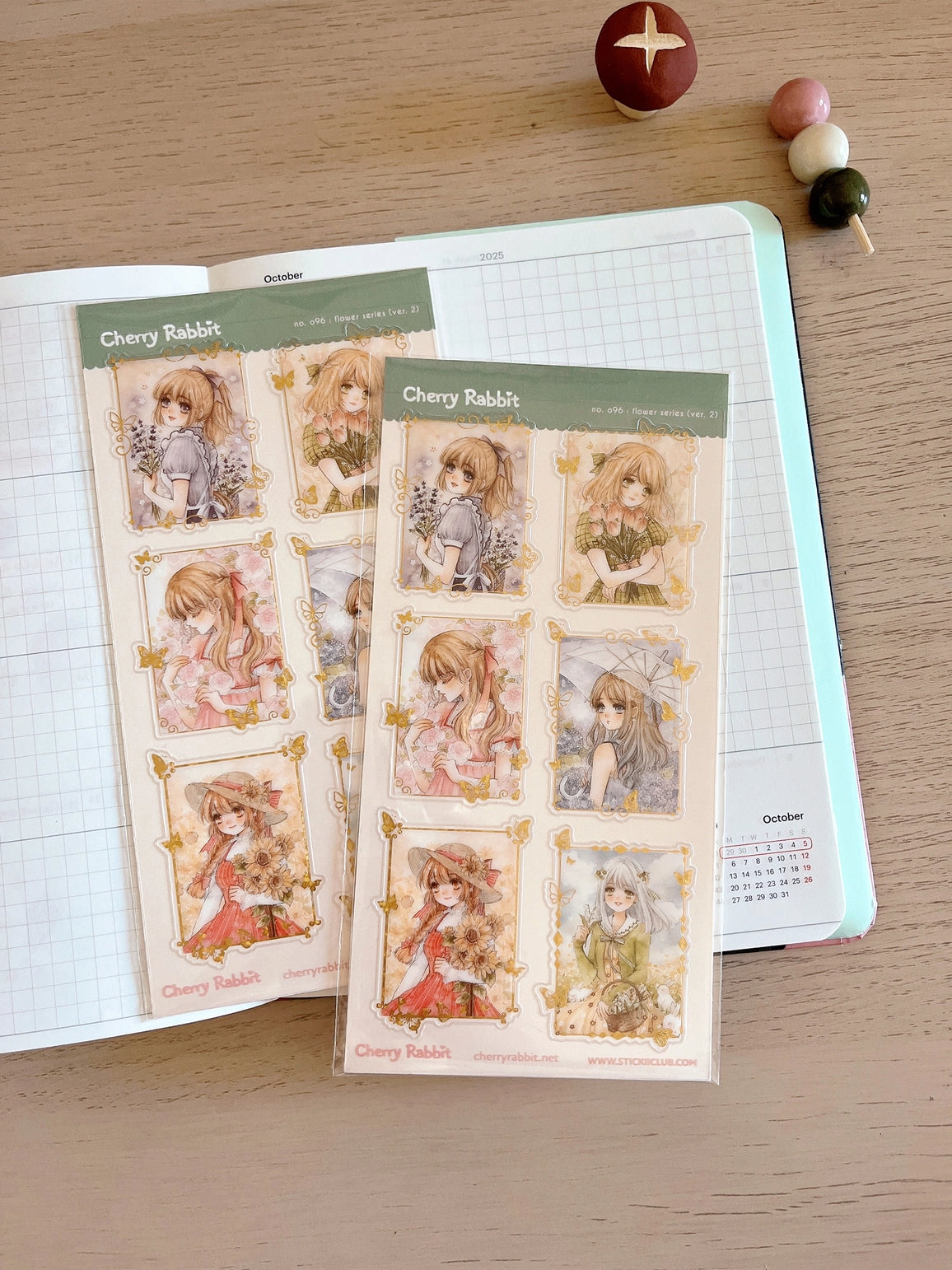 Cherry Rabbit Flower Series 2 Sticker Sheet