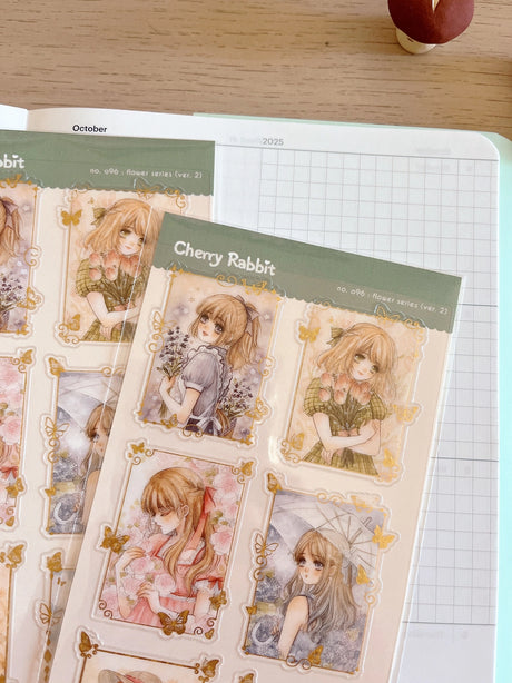 Cherry Rabbit Flower Series 2 Sticker Sheet