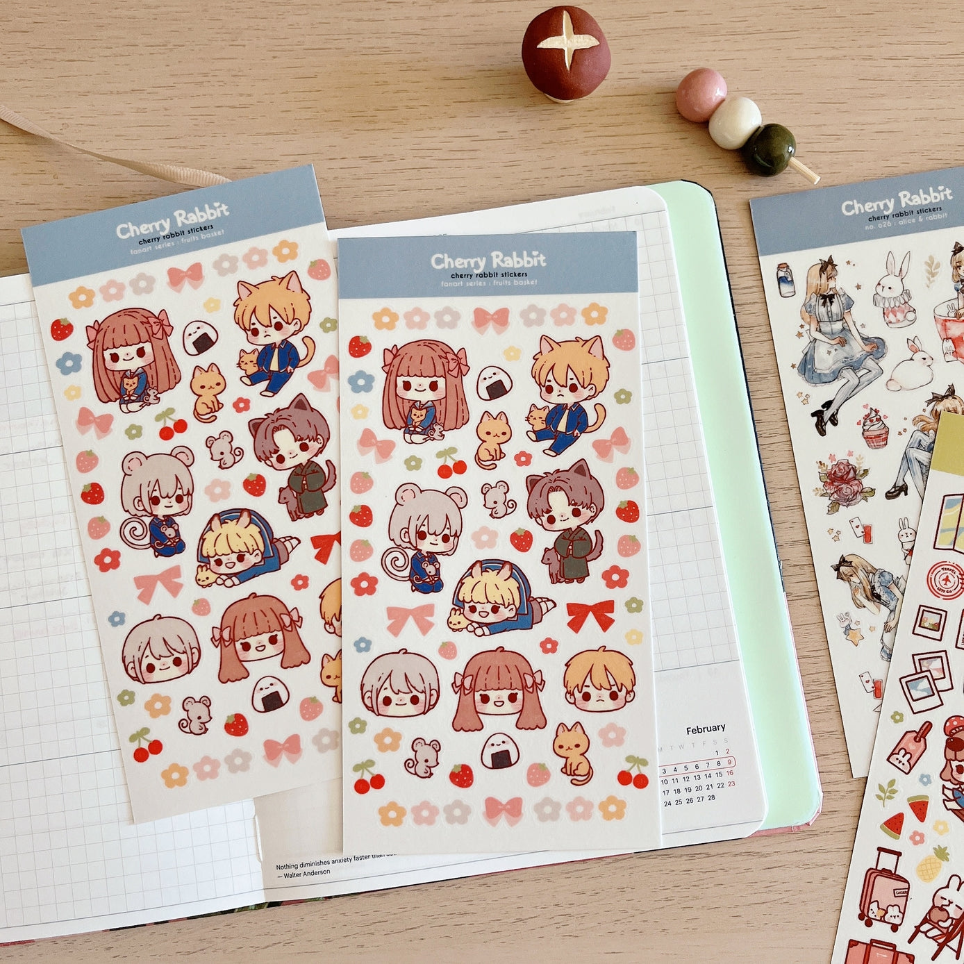 Cherry Rabbit Fruits Basket Sticker Sheet – Little Craft Place