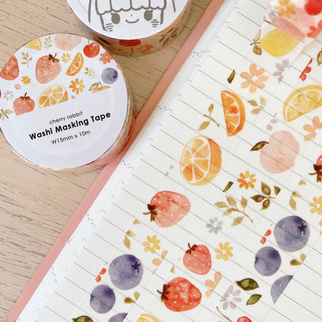 Cherry Rabbit Fruits Washi Tape