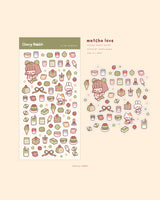 Cherry Rabbit Matcha Love Sticker Sheet
