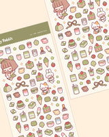 Cherry Rabbit Matcha Love Sticker Sheet