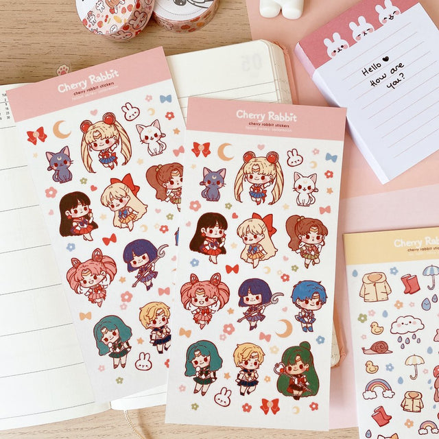 Cherry Rabbit Sailormoon Sticker Sheet