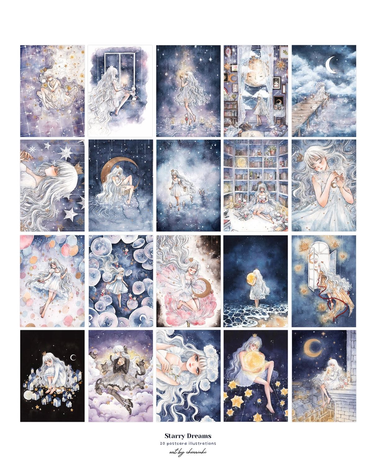 Cherry Rabbit Starry Dreams: Postcard Book