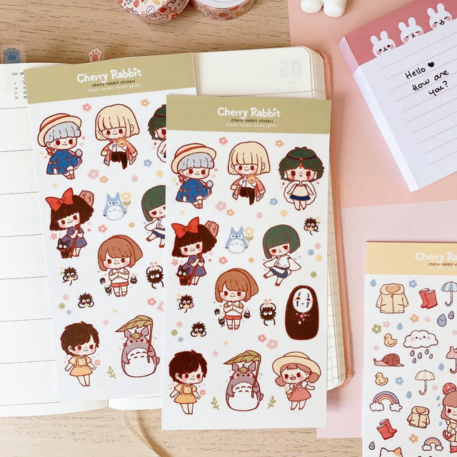 Cherry Rabbit Studio Ghibli Sticker Sheet