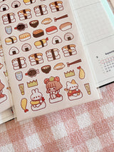 Cherry Rabbit Sushi Party Sticker Sheet