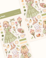 Cherry Rabbit Tulips Sticker Sheet No. 72

Kiss cut sticker sheet

Sheet size: 9 x 18 cm

Material: Washi sticker / Masking sticker