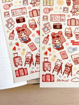 Cherry Rabbit Holiday Mode Sticker Sheet