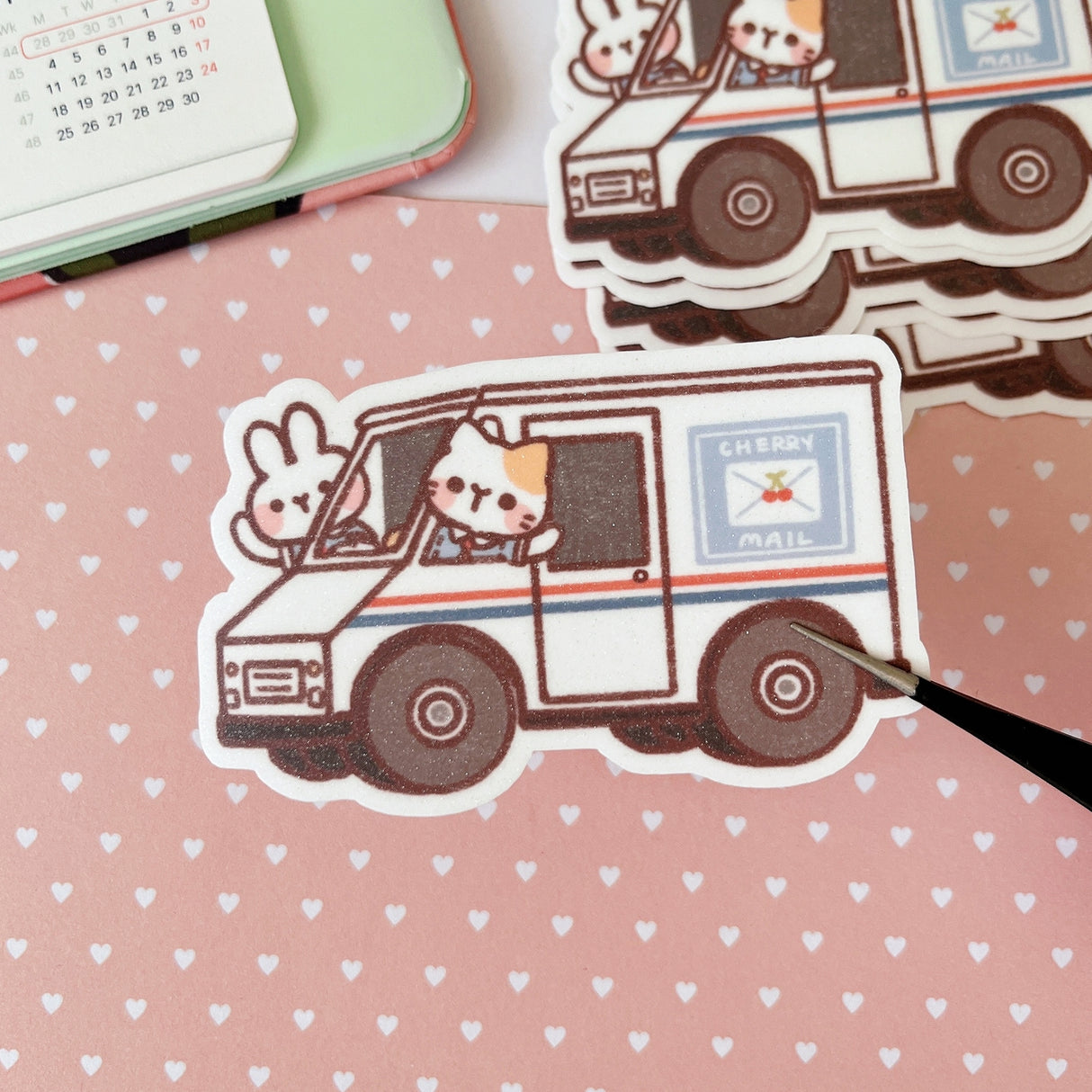 Cherry Rabbit Cherry's Postal Service Sticker