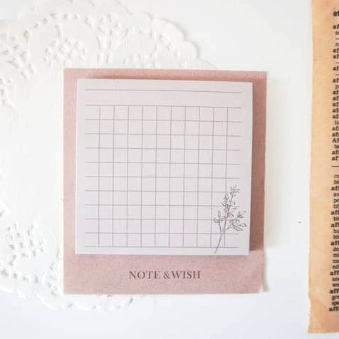 Note & Wish Chestnut Grid Memo Pad