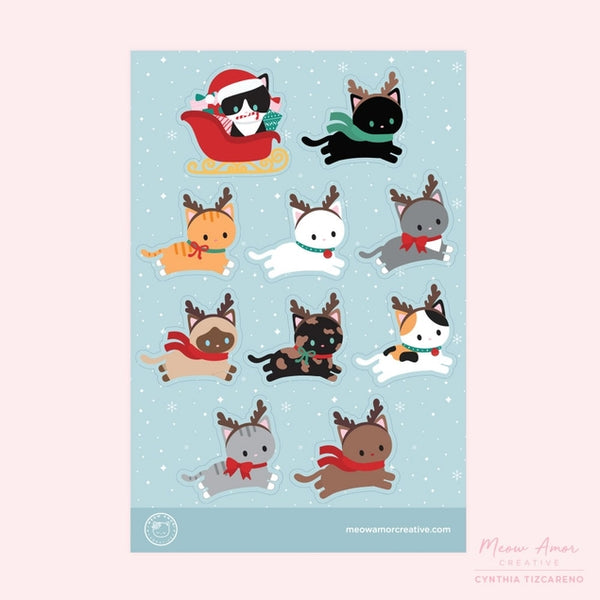 Christmas Cat Sticker Sheet