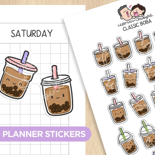 Classic Boba Planner Stickers