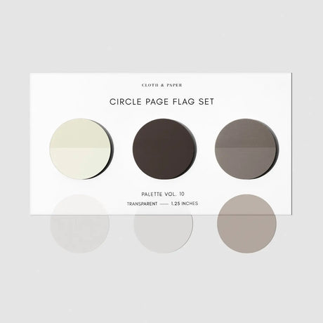 The Circle Page Flag Trio is a versatile set designed for everyday planning across notebooks, calendars, work documents, and larger planner layouts. Each slightly frosted transparent flag provides a clear visual cue without obscuring the text beneath, making them ideal for temporary notes, color-coding, or marking important days at a glance.

Repositionable adhesive allows each flag to lift cleanly and move wherever your plans shift, offering flexibility without damaging pages. Whether used as a minimalist 