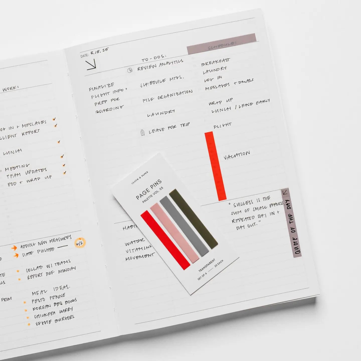Eye-catching, sleek, and colorful - our Page Pins are sure to make a statement wherever you place them. They are excellent for creating bookmarks, highlighting small text, or adding a decorative element to your planner.