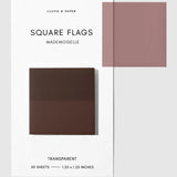 Square Transparent Page Flags provide a subtle way to mark information you want to reference again. Their slightly frosted finish maintains clarity when layered over text, making them a practical tool for marking pages in books, highlighting passages, or labeling sections throughout notebooks and documents. Thin construction keeps bulk to a minimum, even when used across multiple pages.