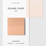 Square Transparent Page Flags provide a subtle way to mark information you want to reference again. Their slightly frosted finish maintains clarity when layered over text, making them a practical tool for marking pages in books, highlighting passages, or labeling sections throughout notebooks and documents. Thin construction keeps bulk to a minimum, even when used across multiple pages.
