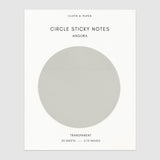 Cloth & Paper - Transparent Circle Sticky Notes Angora Gray