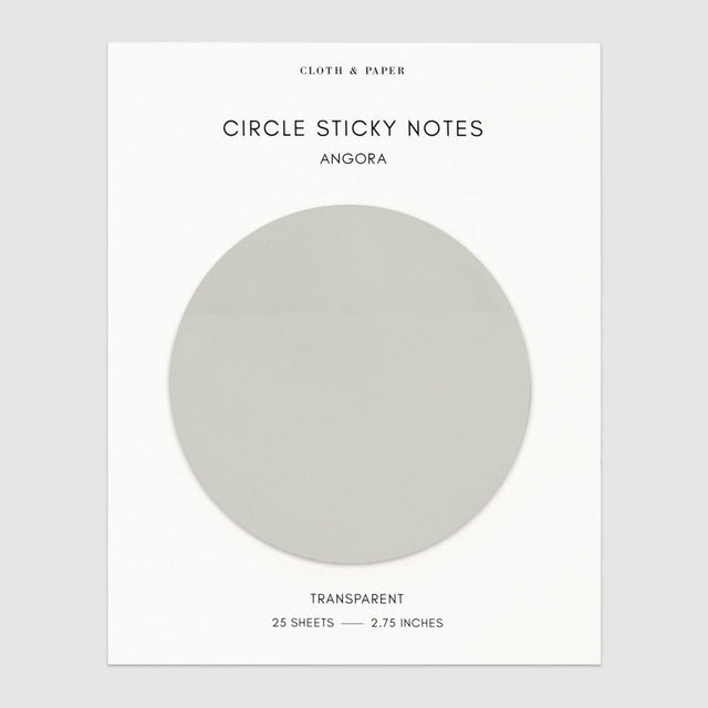 Cloth & Paper - Transparent Circle Sticky Notes Angora Gray