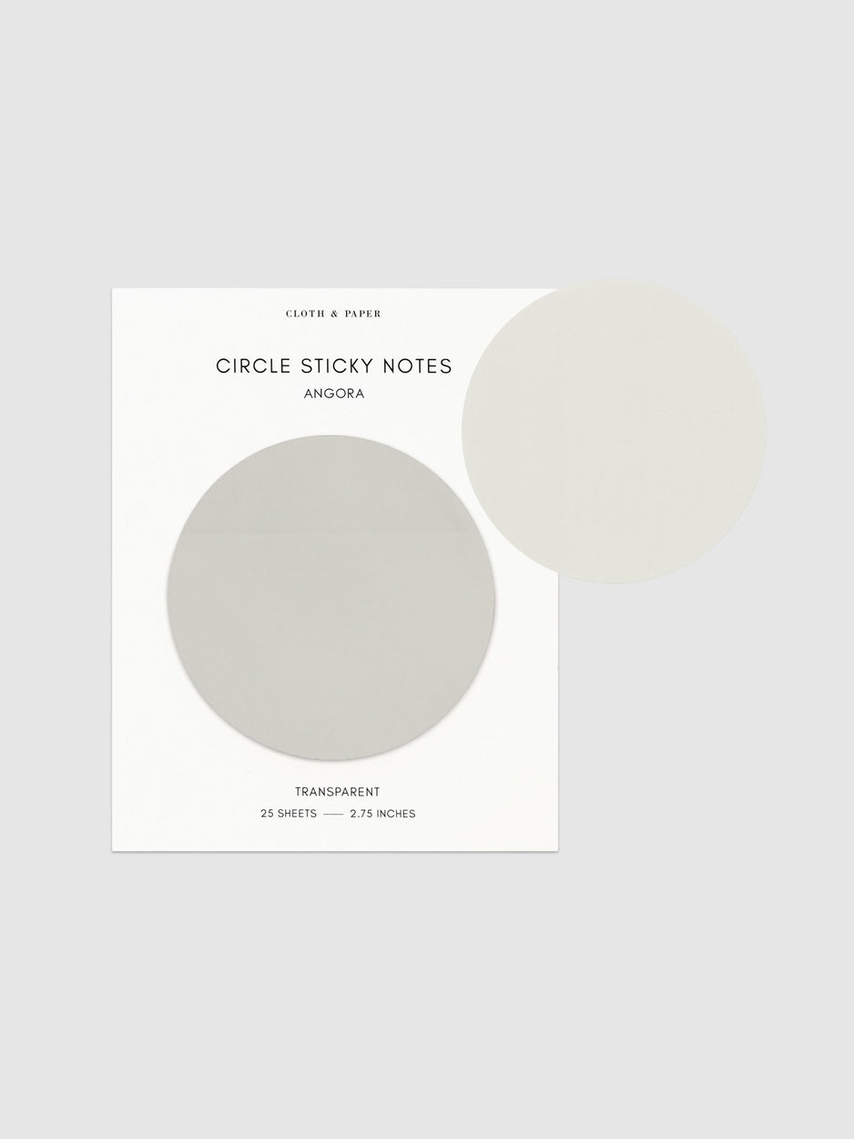 Cloth & Paper - Transparent Circle Sticky Notes Angora Gray