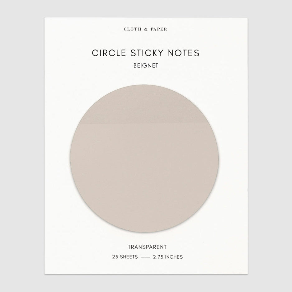 Cloth & Paper - Transparent Circle Sticky Notes Beignet