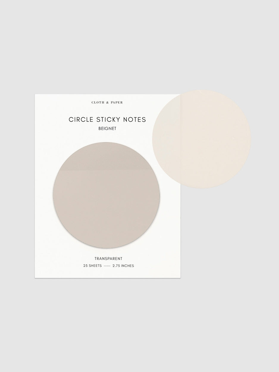 Cloth & Paper - Transparent Circle Sticky Notes Beignet