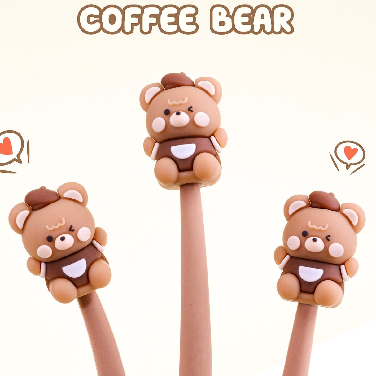 Coffee Bear Wiggle Gel Pen 0.5mm Black Ink