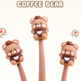 Coffee Bear Wiggle Gel Pen 0.5mm Black Ink