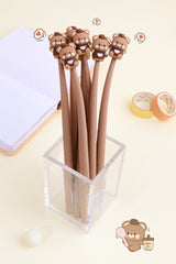 Coffee Bear Wiggle Gel Pen 0.5mm Black Ink