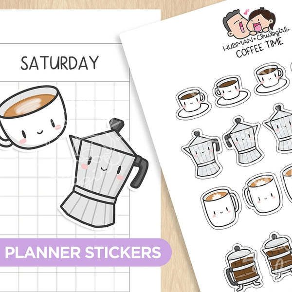 Coffee Time Planner Stickers