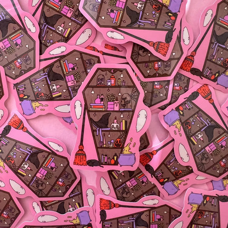 Coffin Bookshelf Vinyl Sticker

Cute little bookshelf shaped like a coffin. The sticker is made of high-quality vinyl and is weatherproof, so it can be used on any surface.&nbsp;

2.5inch Waterproof Sticker