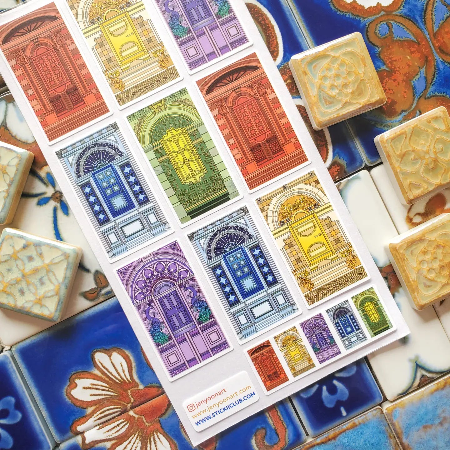 Colorful NYC Doors Sticker Sheet