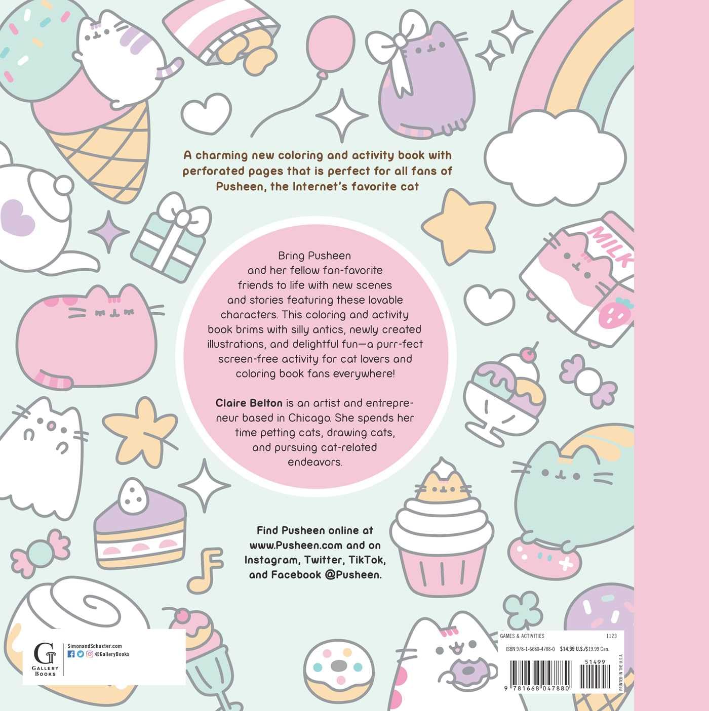 A charming new coloring and activity book with perforated pages that is perfect for all fans of Pusheen, the internet’s favorite cat.