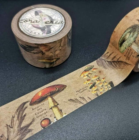 CoraCreaCrafts Vintage Mushrooms Washi Tape