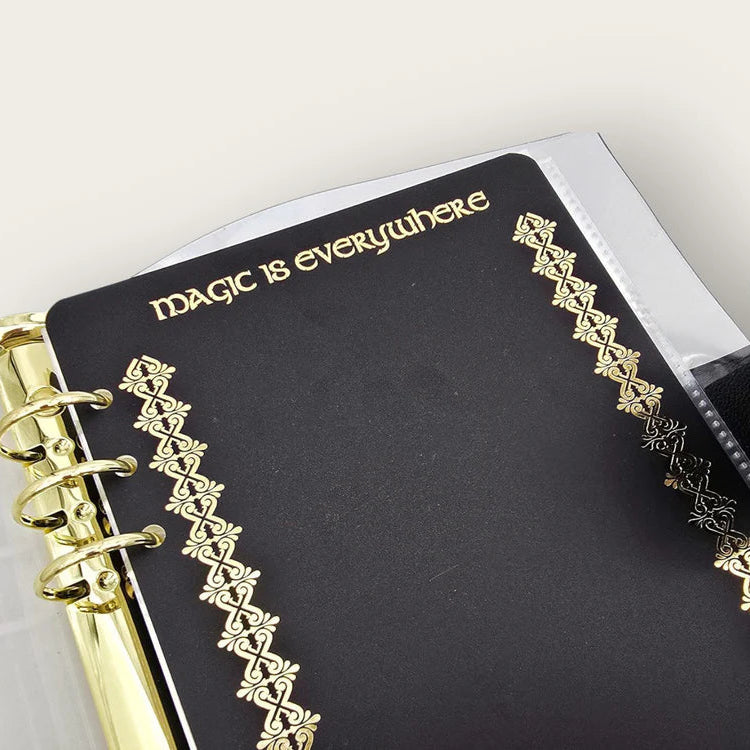 Stay organized and stylish on-the-go with our A5 Witch Organizer Binder—the perfect companion for crafting enthusiasts and stationery lovers alike! Featuring a mystical witch on black background and elegant golden accents, this binder adds a touch of magic to any workspace. Inside, you’ll find everything you need to keep your supplies secure and within reach.&nbsp;

Included with organizer:

5 Dual Vertical Sleeves: Ideal for storing PET tape cutouts or loops
2 Zipper Folders: Store postcards, stickers, and