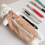 Keep your pens, pencils, and small essentials organized with this soft and fuzzy pencil pouch! With approximately 5.5 inches of storage space, it's perfect for carrying stationery, makeup brushes, or other daily must-haves. Its compact and lightweight design makes it easy to slip into your bag, while the sturdy zipper closure keeps everything secure.