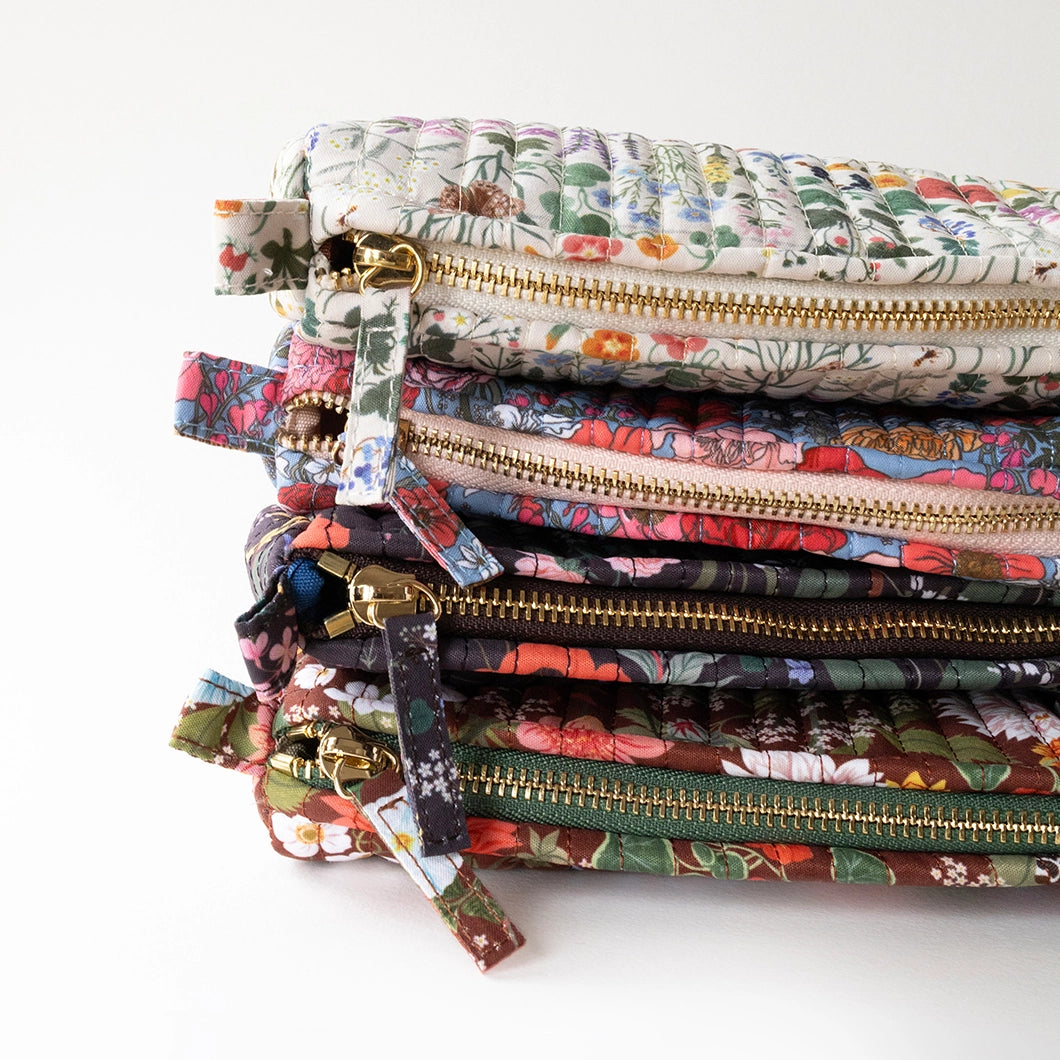 Botanica Paper Co. - Cotton Quilted Pencil Pouch - Wild Flowers