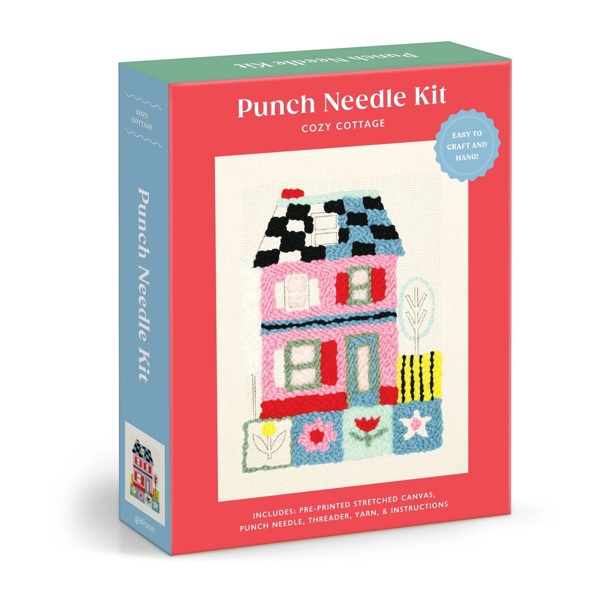 Craft a charming cottage scene with the Cozy Cottage Punch Needle Kit, curated by artist Molly Egan. This all-inclusive kit provides everything required to master punch needle embroidery, featuring a pre-printed design canvas, premium yarn selection, and comprehensive guidance. The inviting cottage imagery evokes warmth and nostalgia, making it an ideal project for textile enthusiasts of all skill levels. Upon completion, your handcrafted piece becomes a distinctive decorative accent that showcases both art
