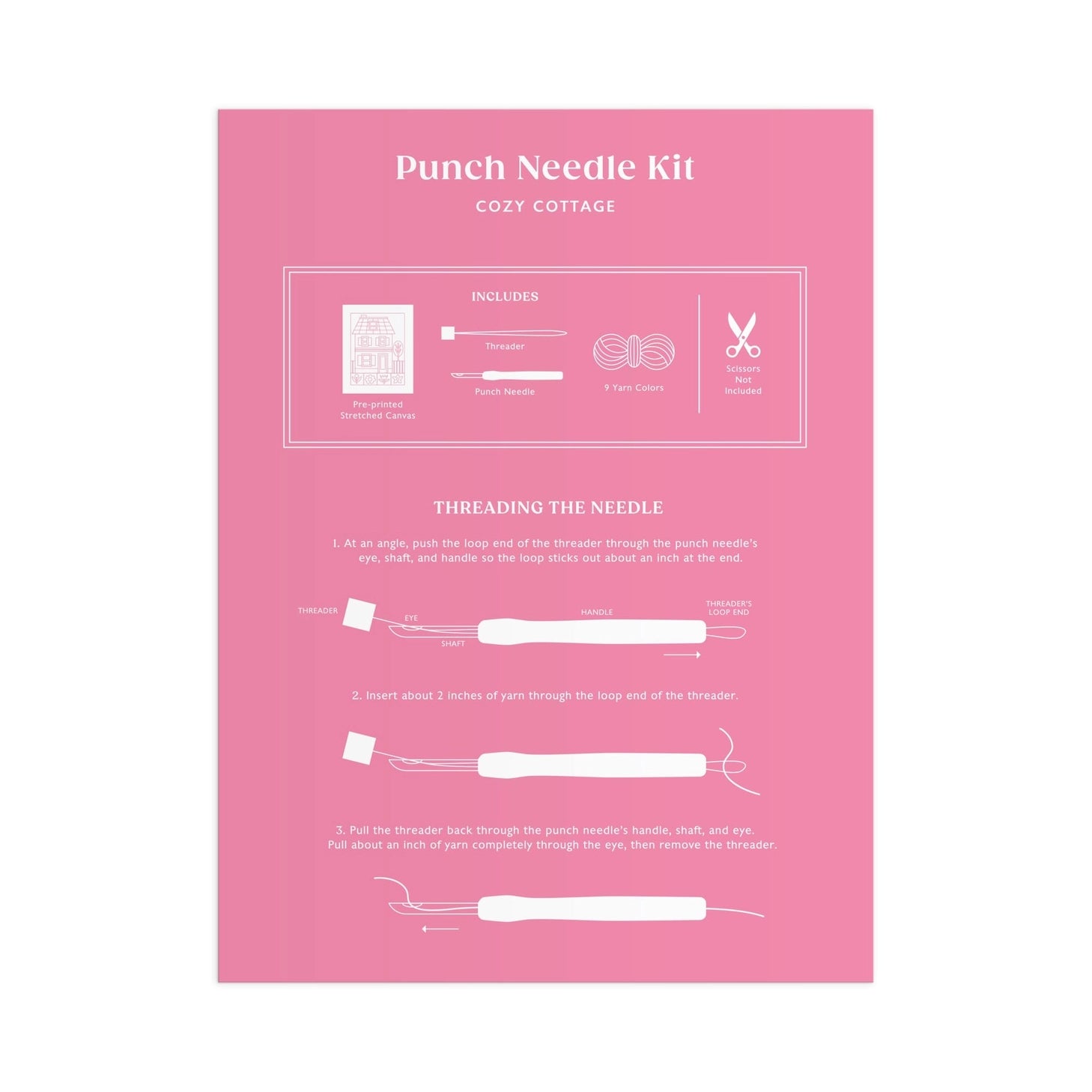 Craft a charming cottage scene with the Cozy Cottage Punch Needle Kit, curated by artist Molly Egan. This all-inclusive kit provides everything required to master punch needle embroidery, featuring a pre-printed design canvas, premium yarn selection, and comprehensive guidance. The inviting cottage imagery evokes warmth and nostalgia, making it an ideal project for textile enthusiasts of all skill levels. Upon completion, your handcrafted piece becomes a distinctive decorative accent that showcases both art