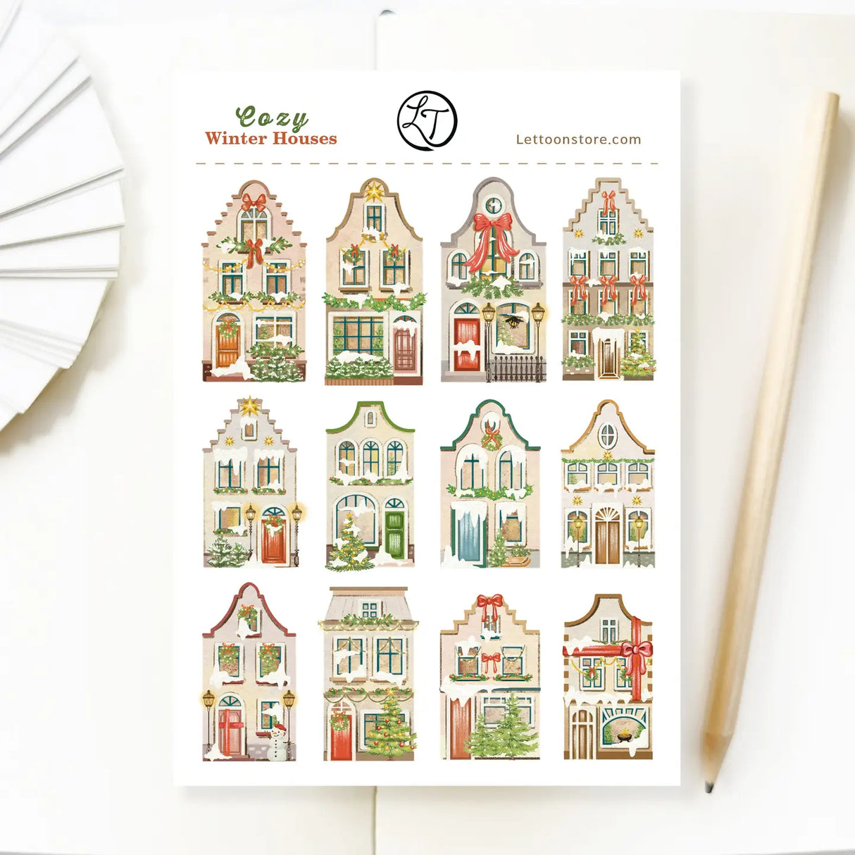 Part of our beautiful 2025 winter collection.

You can use sticker sheets to bring your ideas to life:

* Inside your bullet journal for your weekly or monthly spread

To help decorate your personal diary in your style
Marking important dates in your planner or calendar&nbsp;
Decorate your envelope and letter to surprise your family and penpals&nbsp;
Your imagination is endless: use it at any indoor place you like

Each sticker sheet sold seperately