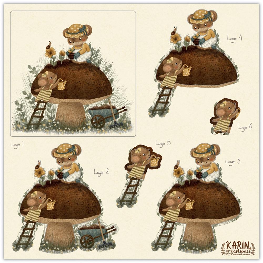 Craft Consortium 3D Decoupage 8"X8" Pad - Amongst The Hedgerow