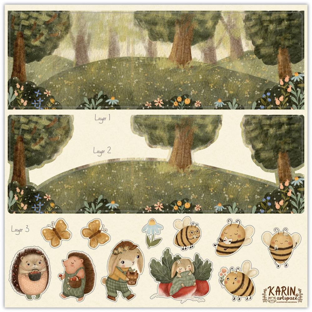 Craft Consortium 3D Decoupage 8"X8" Pad - Amongst The Hedgerow