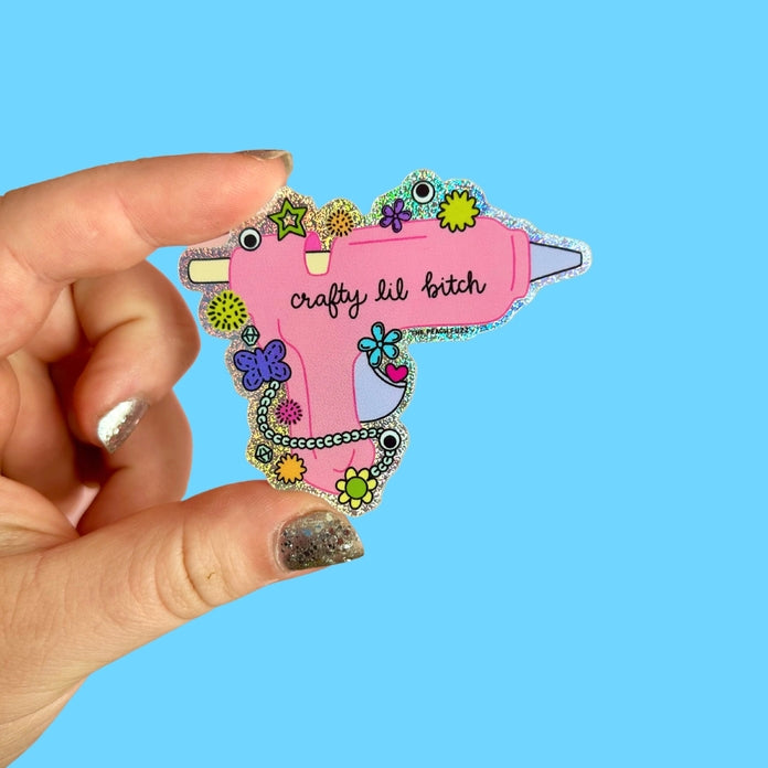 Pegatinas con brillantina para pistola de pegamento caliente de Crafty Lil B*tch
